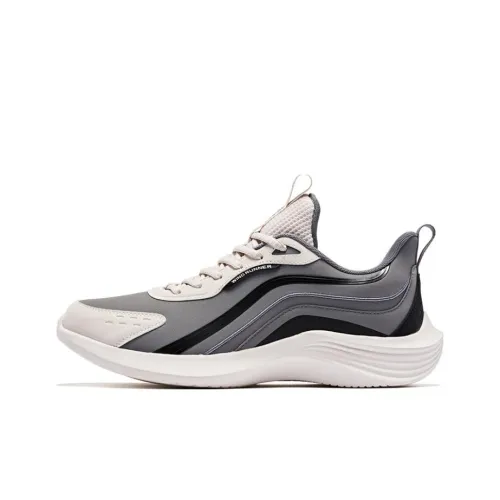 QIAODAN Cushioning Lightweight Low Top Running Shoes Men's Black Gray