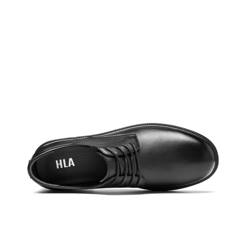HLA Dress Shoes Men Low Top Black-2