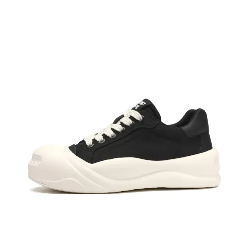 TRUMPPIPE Skateboard Shoes Men Low-Top Black/White