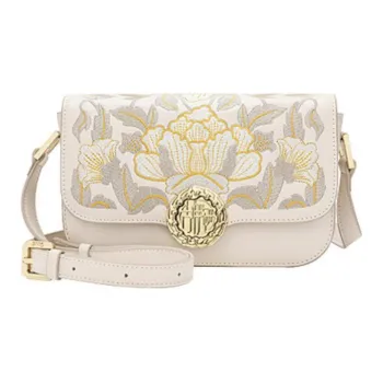 Ancient Yi Xi Cow Leather Cheongsam Large Capacity Shoulder Bag, Crossbody Bag Women's Ecru