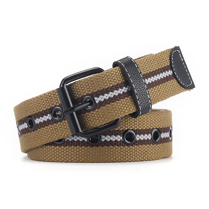 XNKW Woven Canvas Leather Belts Unisex Width: 3.8CM-4