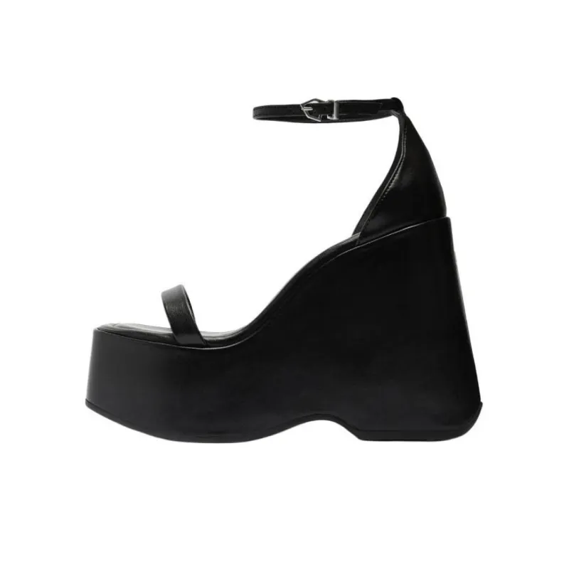 Schutz Mazda Strap Sandals 13.5cm Women's Black-0
