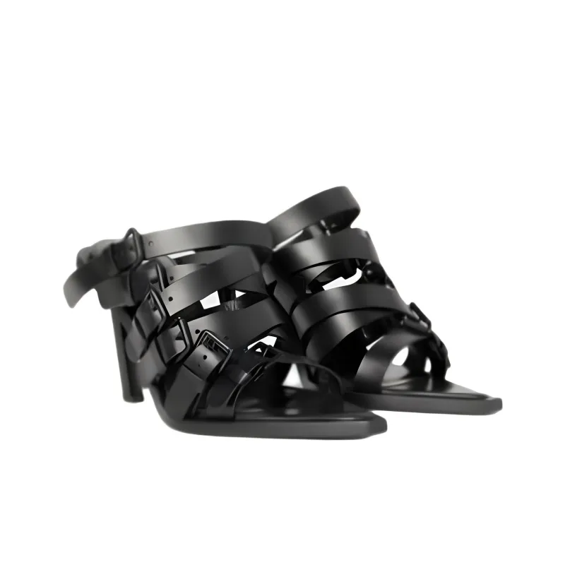 Ann Demeulemeester Slide Slippers 9cm Women's Black-3