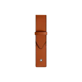MONTBLANC Calfskin Pen Pouch Storage Bag Men's Rusty Red