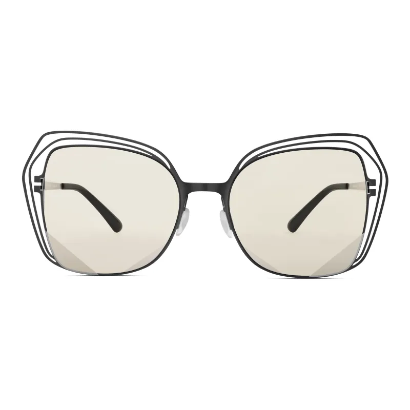Mita Stainless Steel Irregular Shape Sunglasses Women's-3