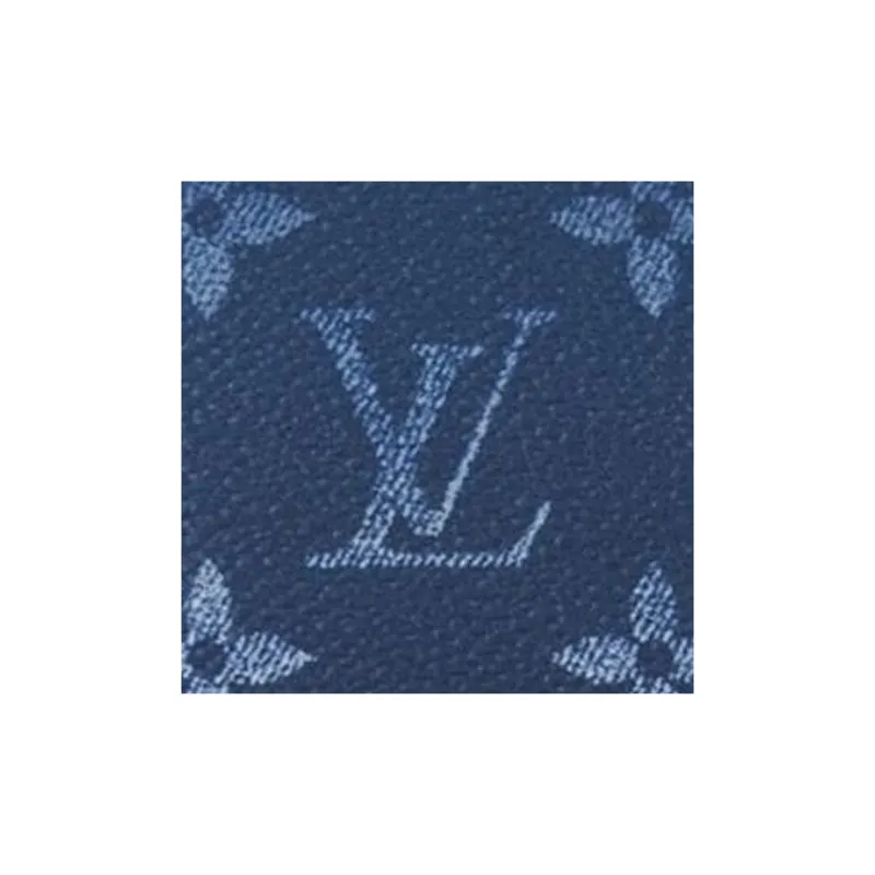 LOUIS VUITTON Monogram Canvas With Cow Leather Card Holder Men's Gradient Navy Blue-4