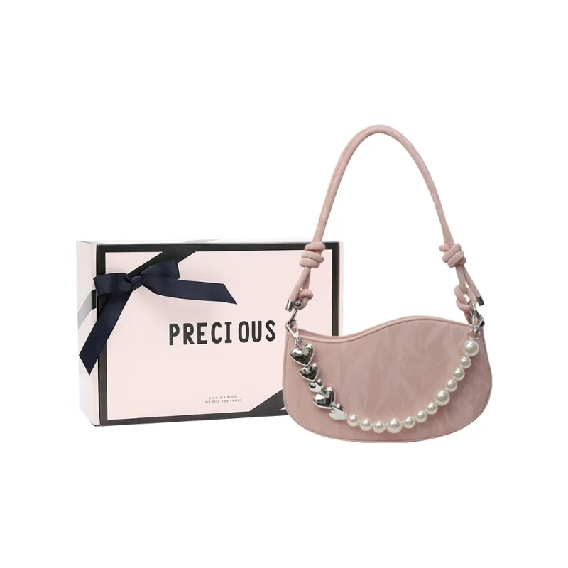 DCLOUD PU Crossbody Bag Shoulder Bag Medium Size Women's White Box/Pink Box-8