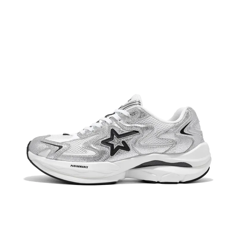 RIPSTAR Performance Running Shoes Unisex Low Top Silver/White/Black-0