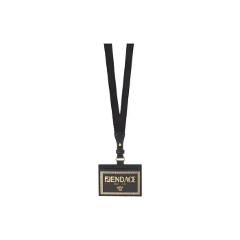 FANSIZHE VERSACE Cow Leather Card Holder Men's Black