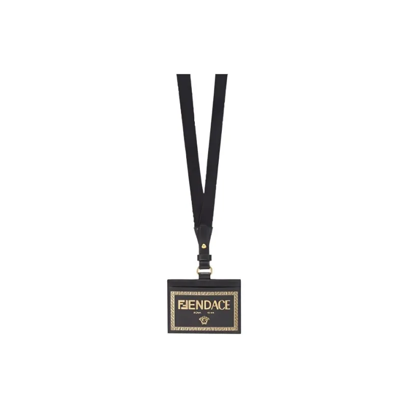 FANSIZHE VERSACE Cow Leather Card Holder Men's Black-0