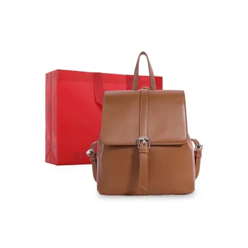 Dubaolu Synthetic Leather Carry Backpack Medium Size Women's Brown/Apricot/Black