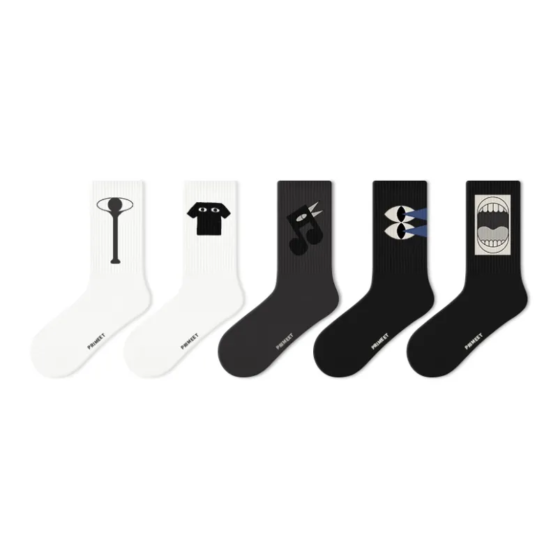 Primeet Mid Calf Socks Summer Unisex 5 Pack-0