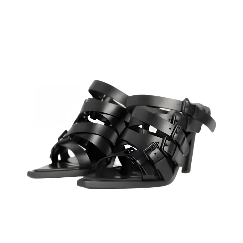 Ann Demeulemeester Slide Slippers 9cm Women's Black-2