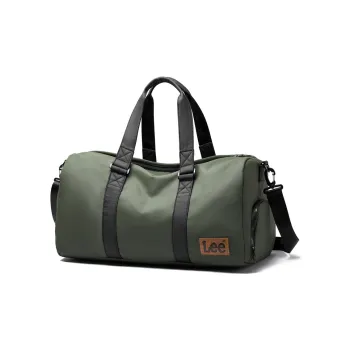 Lee PVC Gym Bag Handbag Crossbody Bag Large Size Unisex Olive Green