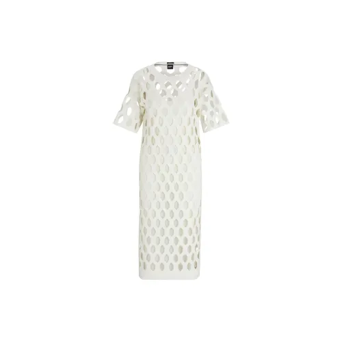 HUGO BOSS Short-Sleeved Dresses Women's White