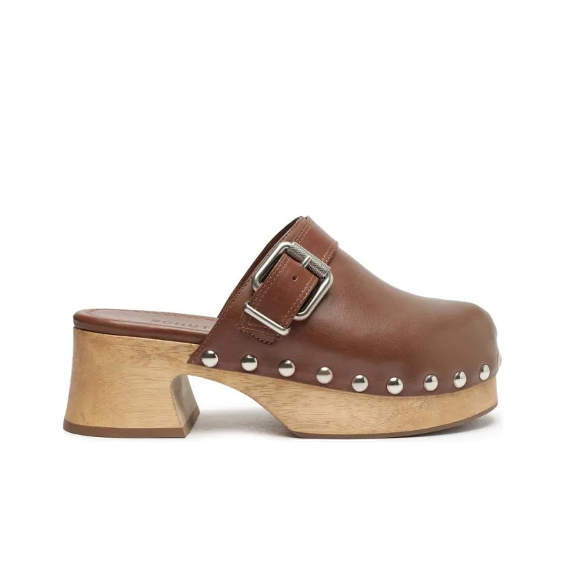 Schutz Closed Toe Slippers 6cm Women's Brown-1