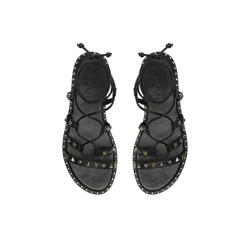 Schutz Makeena Roman Sandals Women's Black-3