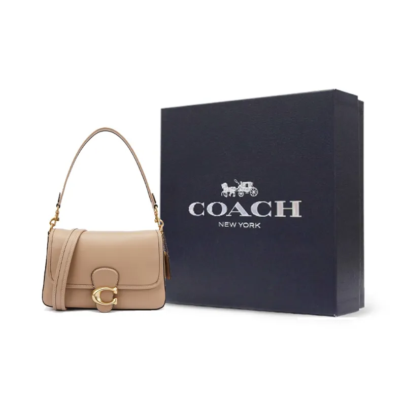 COACH Leather Shoulder Bag, Crossbody Bag, Shoulder Bag, Handbag Medium Size Women's Light Coffee-5