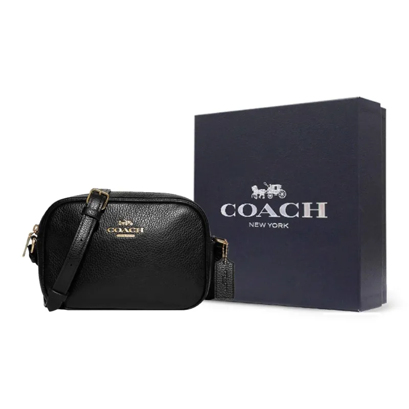 COACH Jamie Leather Camera Bag Shoulder Bag Crossbody Bag Small Size Women's Solid Color Black-7