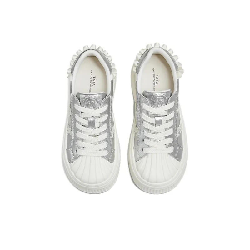 TATA Skateboard Shoes Women's Low Top Solid Color-3