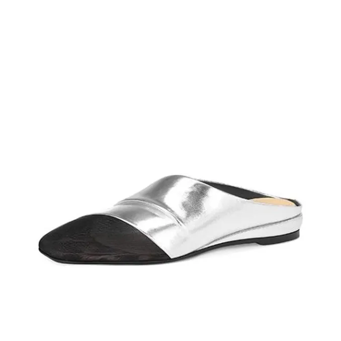 JESSICA SOPHIA Rubber Sole Metal Slip Resistant Abrasion Resistant Closed Toe Slippers Women's Gold-2