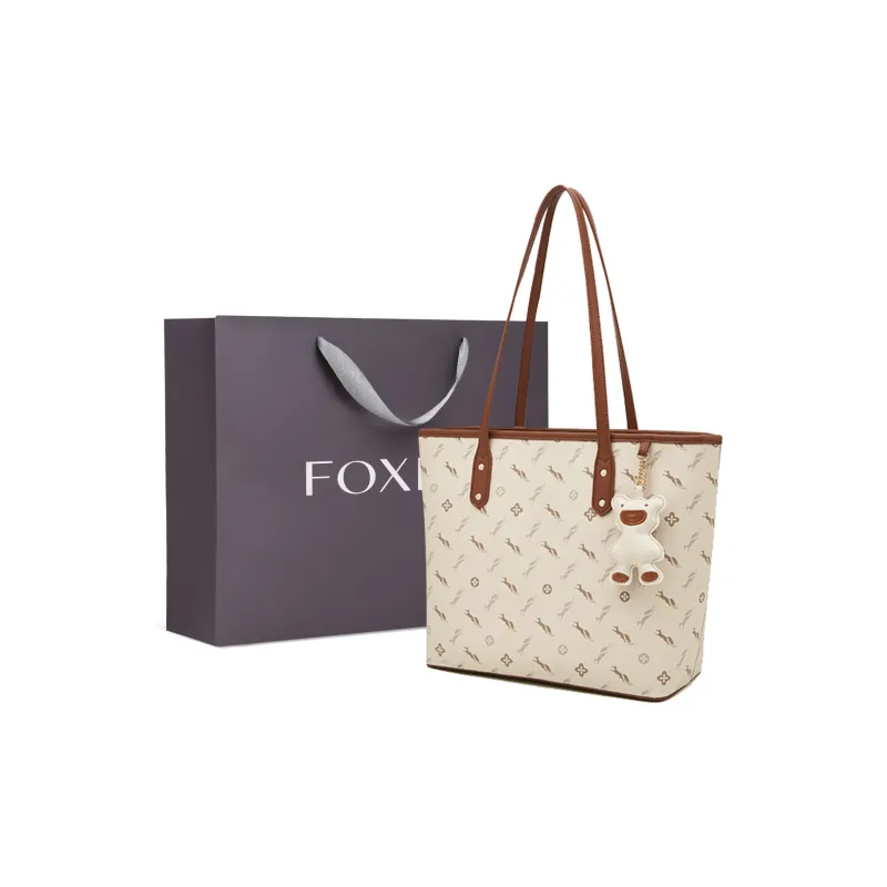 FOXER Synthetic Leather Summer Travel One Shoulder Regular Women's Nut Apricot/Misty Blue-1
