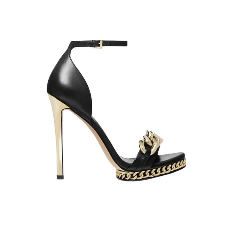MICHAEL KORS Jordyn Strap Sandals 12cm Women's Black-1