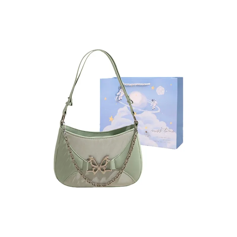 Duoluplo Doron Paul PU Shoulder Bag, Crossbody Bag Women's Pink/Green/Ecru-8