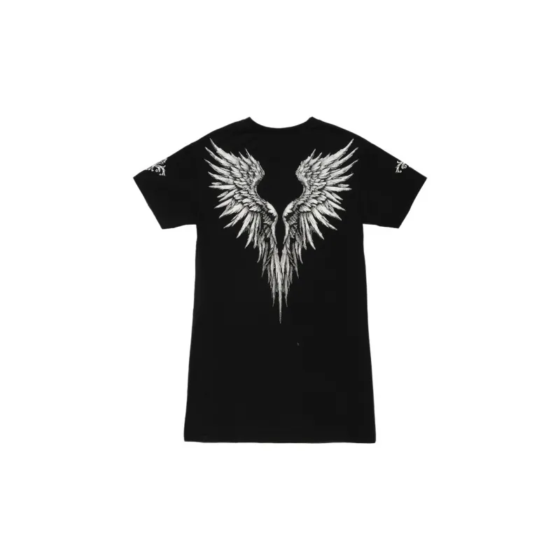 TCH Short Sleeved Dress Women's Black With Silver Logo-1