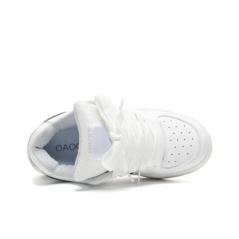 OAOQ Height Increasing Wear-Resistant Lightweight Breathable Slip-Resistant Low-Top Skateboard Shoes Unisex Box-17