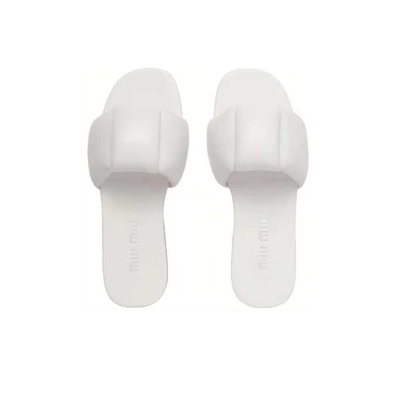 MIU MIU Mordore Abrasion Resistant Slide Slippers Women's White-3