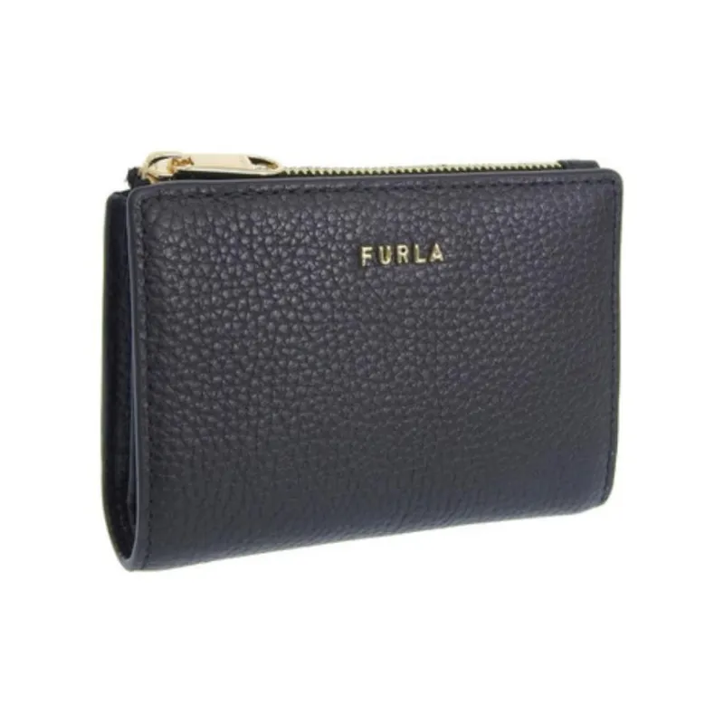 Furla Leather Wallet Small Size Women's Black-1