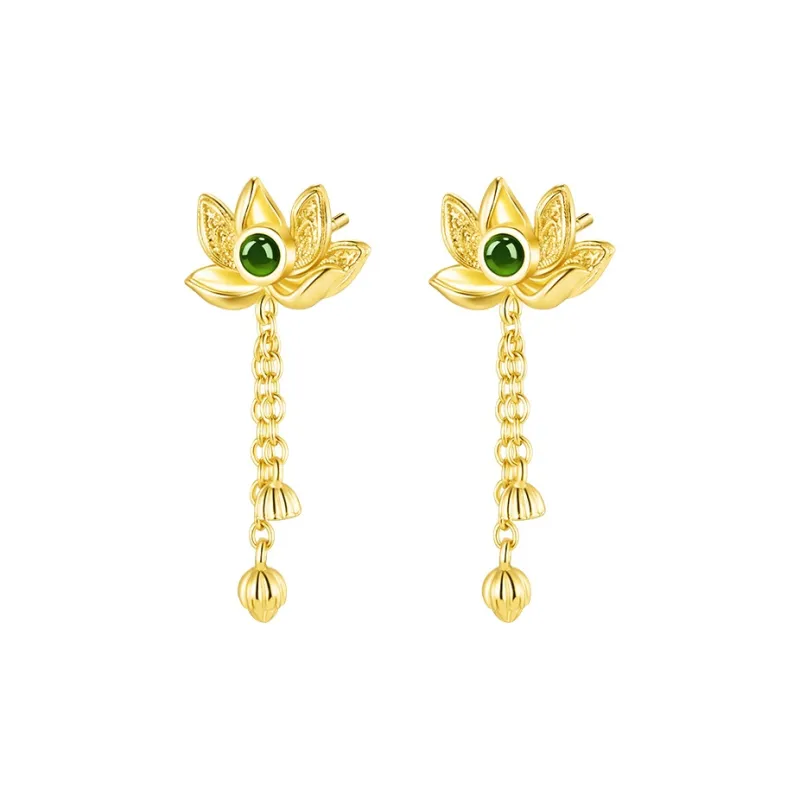 MAMADESHOUHU Hetian Jade Earrings Jasper Women's-1