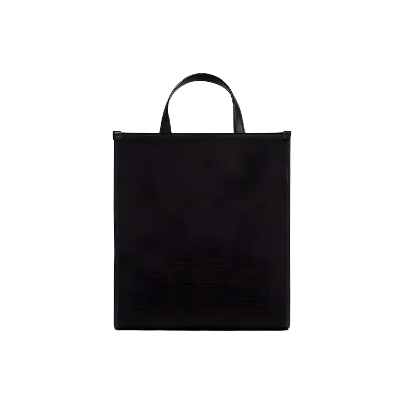 Moncler Canvas With Leather Canvas Bag Tote Bag Shopping Bag Handbag Men's Black-2