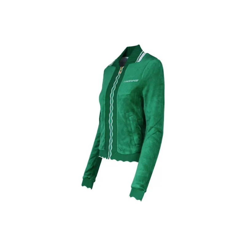 CASABLANCA Waved Rib Track Jacket 'Green'-2