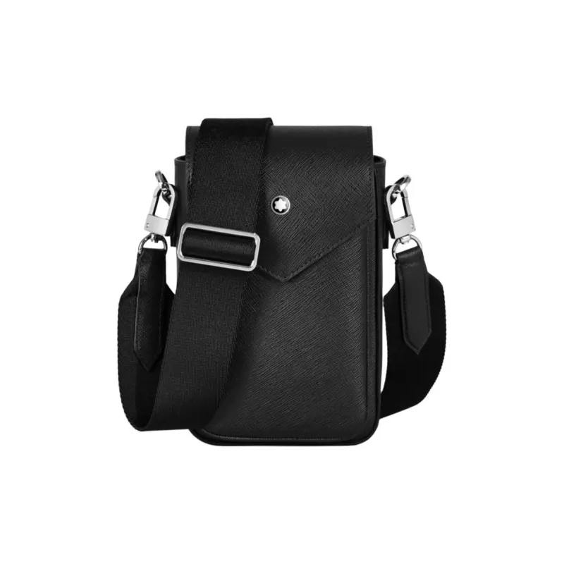 MONTBLANC Calfskin Messenger Bag, Shoulder Bag, Crossbody Bag Men's Black-0