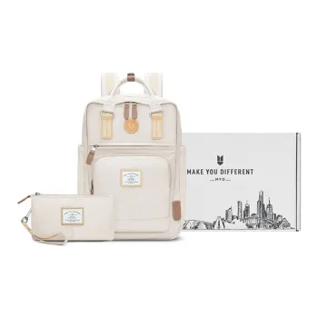MYD Polyester Backpack Medium Size Unisex Nut