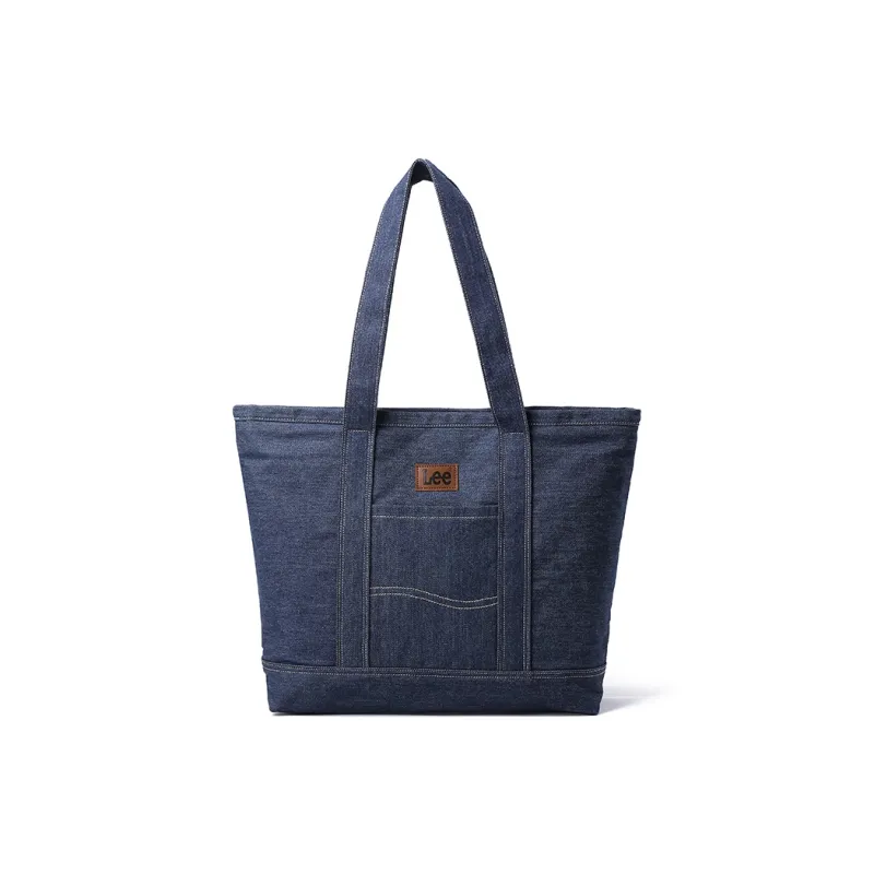 Lee Denim Tote Bag, Shopping Bag, Shoulder Bag, Handbag Regular Women's Khaki/Blue White-0