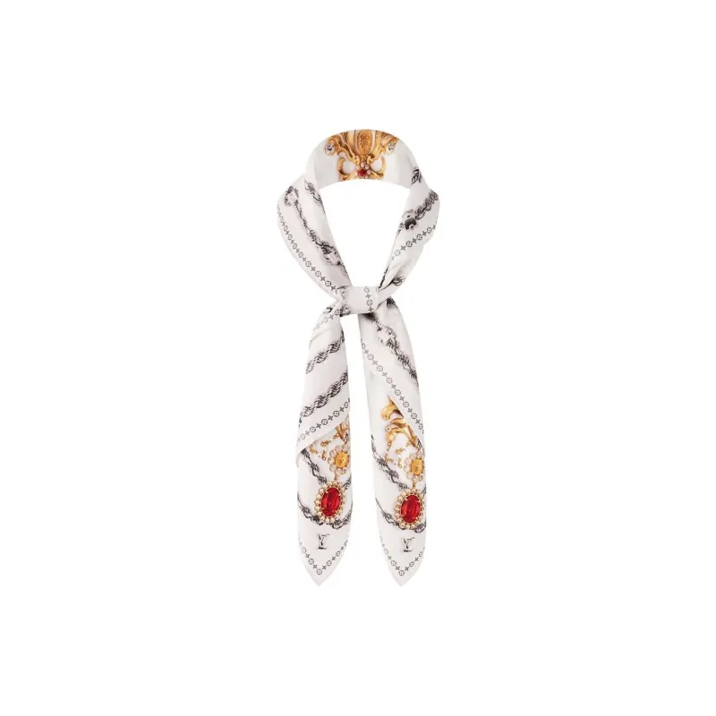 LOUIS VUITTON Lv Dynasty Pearls Silk Square-2
