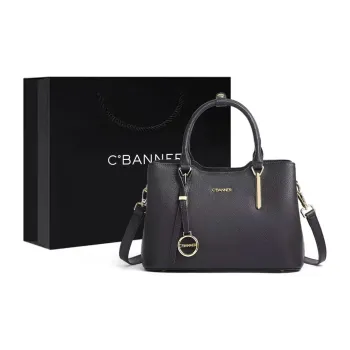 C°BANNER Cow Leather With Synthetic Leather Handbag, Tote Bag, Shoulder Bag, Crossbody Bag Regular Women's Black/Blue