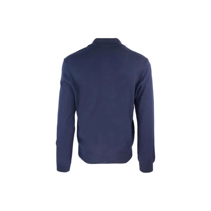 A.P.C Jacob Logo Embroidered Knitted Polo Shirt-1