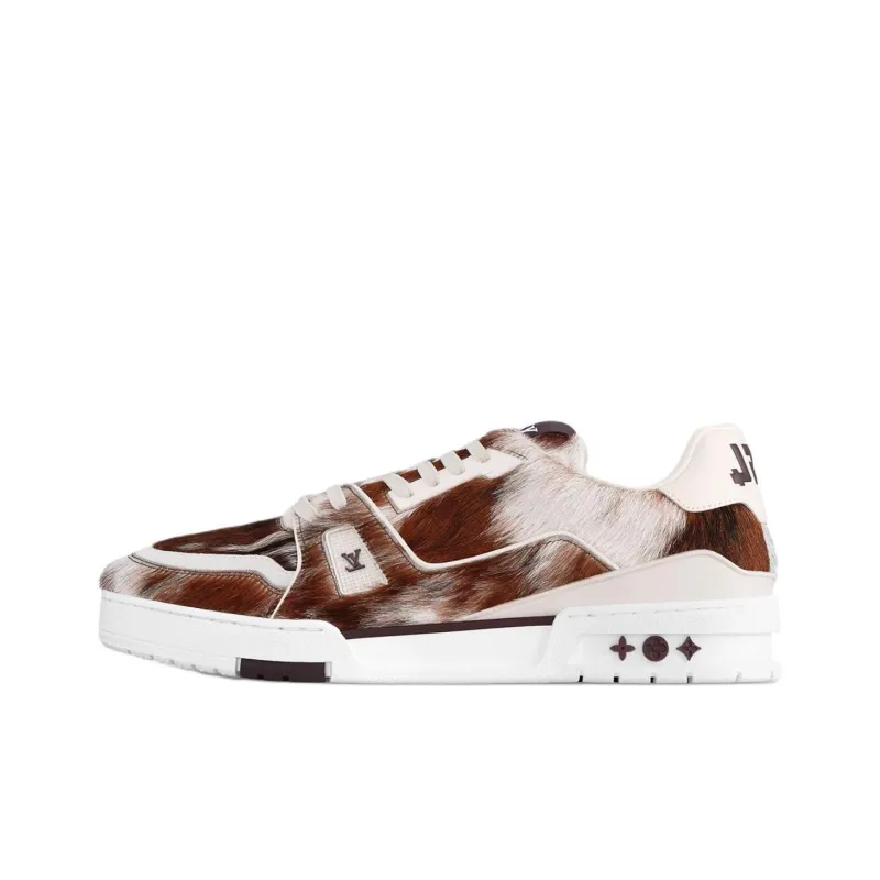 LOUIS VUITTON Trainer Low Top Skateboard Shoes Men's Brown-0