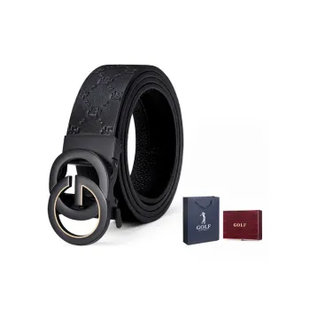 GOLF Cow Leather Automatic Buckle Belt Men's Multicolor Width: 3.5cm