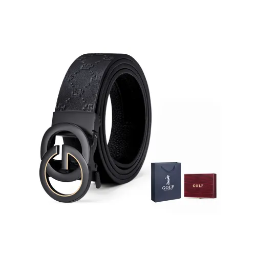 GOLF Cow Leather Automatic Buckle Belt Men's Multicolor Width  3.5cm