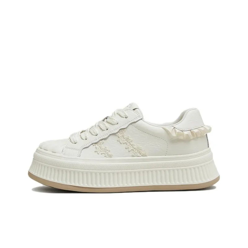 TATA Skateboard Shoes Women's Low Top Solid Color-4