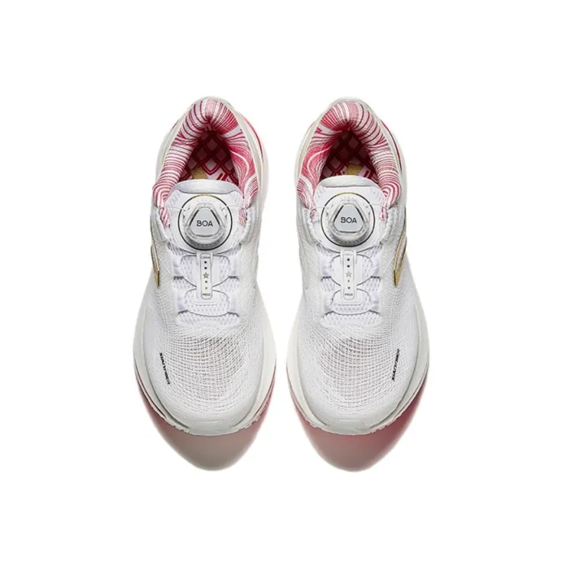 Anta Champion 3rd Gen PRO Cushioning, Wear Resistant Low Top Running Shoes Men's White Red Gold-2
