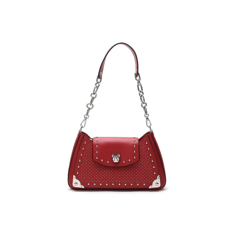 Miguel Vieira Cow Leather One Shoulder Handbag Regular Women's Black/Blue/Red-12