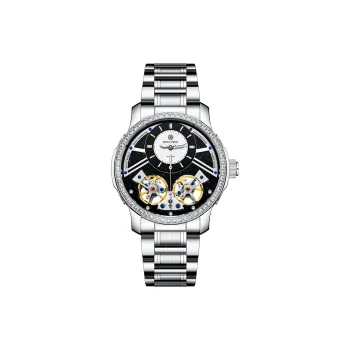 McElo Infinite Universe Collection Sirius Automatic Mechanical Movement Steel Strap Watch Men's Watches Black Dial