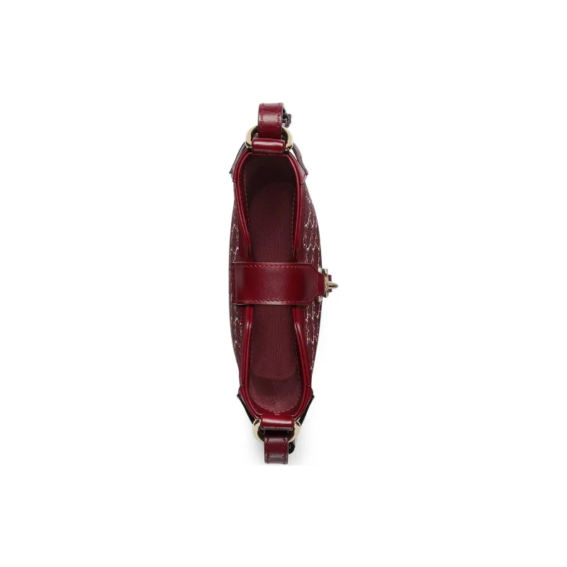 GUCCI Leather Bucket Bags Shoulder Bag Crossbody Bag Mini Women's Red-5