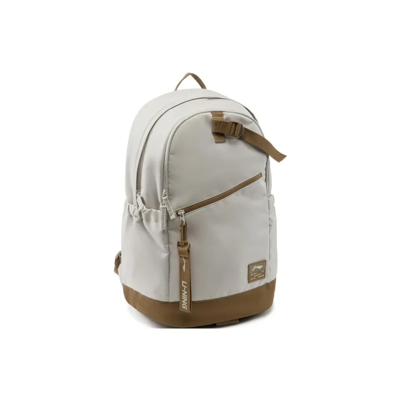LiNing Polyester Backpack Unisex Oat Gray-2